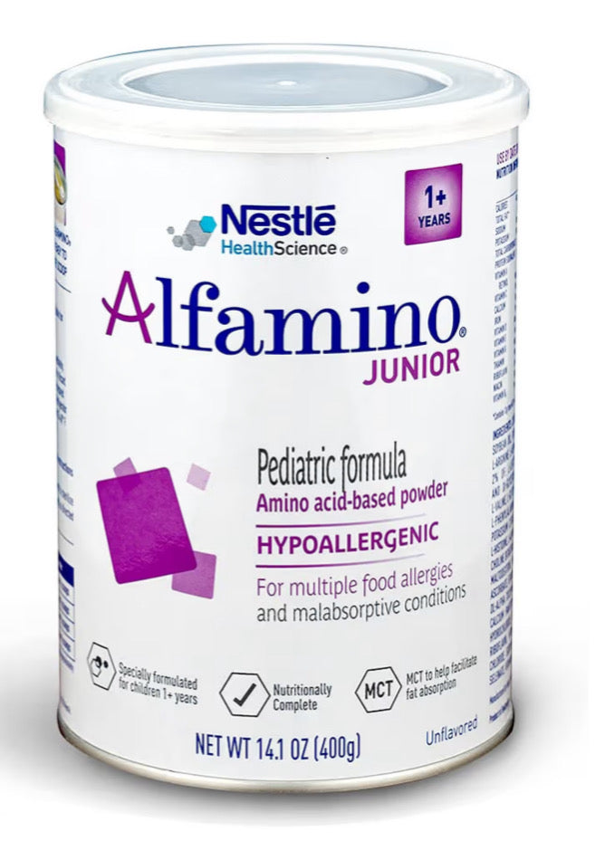 Alfamino Junior Amino Acid Based Pediatric Formula, Unflavored, 14.1 Oz Canister (Packaging May Vary)