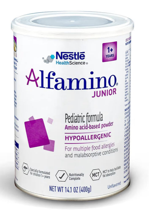 Alfamino Junior Amino Acid Based Pediatric Formula, Unflavored, 14.1 Oz Canister (Packaging May Vary)