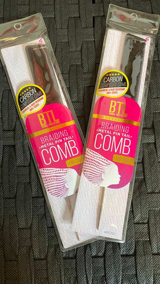 BTL Braiding Metal Pin Tail Comb Fine Tooth