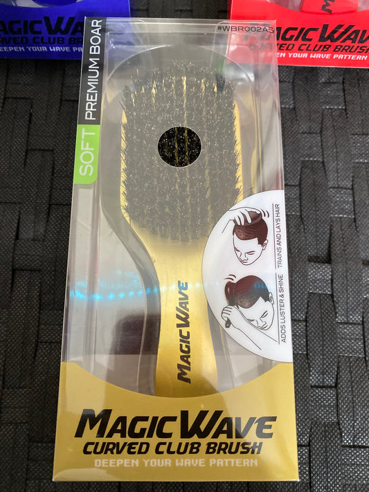 Black Ice Magic Wave Curved Wave Brush Hard Premium Boar