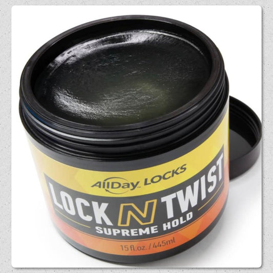 AllDay Locks Lock N Twist | Locking Gel, Re-Twist Locks, Supreme Hold | Smooths & Tames Frizz, Flake Free, Soft Finish | 15 Oz