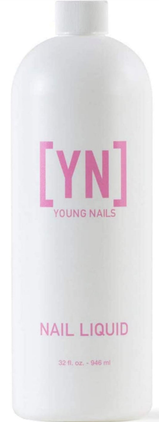 Young Nails Nail Liquid. Professional Grade High Quality Monomer. Use with Nail Powder for Acrylic Nails At Home. Low Odor, Mess + MMA Free, Non-Yellowing Nail Liquid